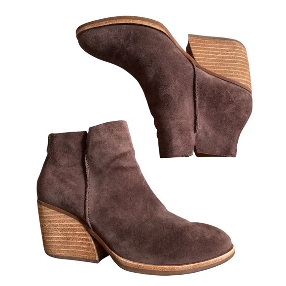 Kork Ease Ankle Booties 7.5 Brown Suede Leather Grunge Western Boho Casual - Picture 6 of 11